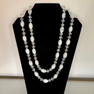 Italian handblown glass bead and crystal necklace